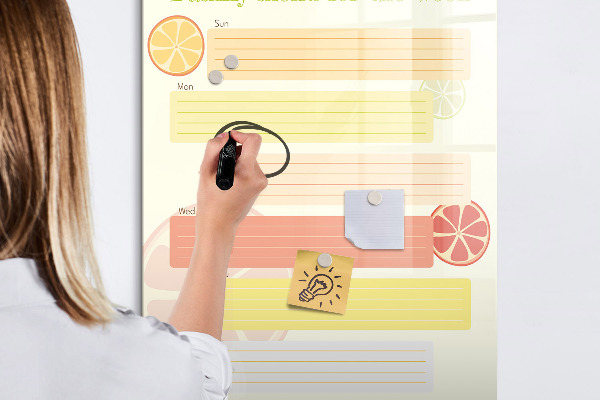 Dry erase board magnetic Family meal plan for the week