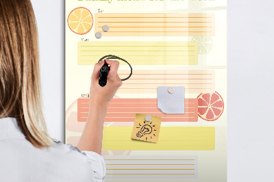 Dry erase board magnetic Family meal plan for the week