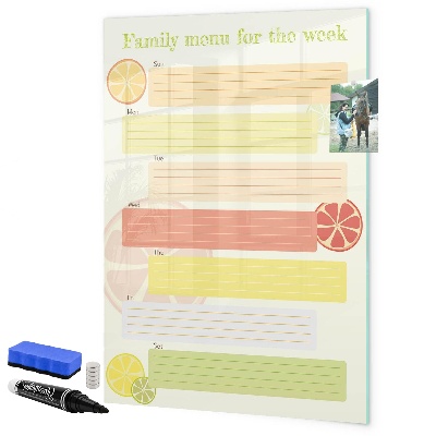 Dry erase board magnetic Family meal plan for the week