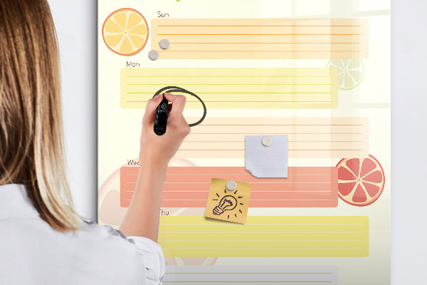 Dry erase board magnetic Family meal plan for the week