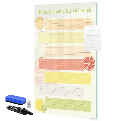 Dry erase board magnetic Family meal plan for the week