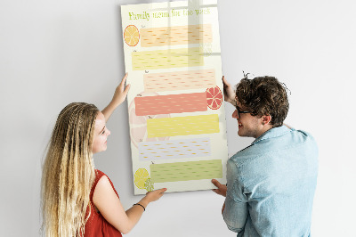 Dry erase board magnetic Family meal plan for the week