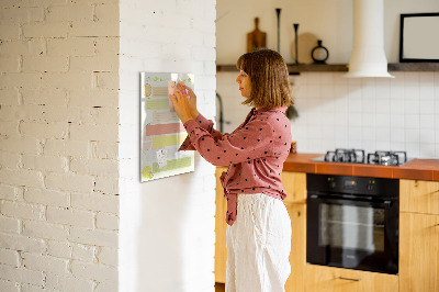 Dry erase board magnetic Family meal plan for the week