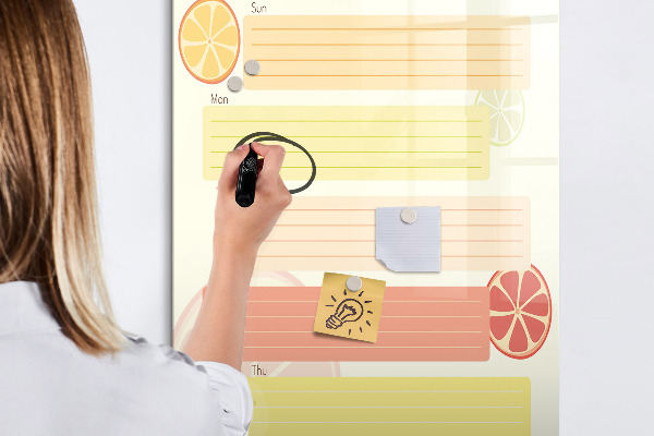 Dry erase board magnetic Family meal plan for the week