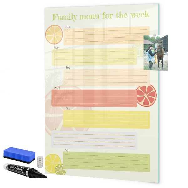 Dry erase board magnetic Family meal plan for the week