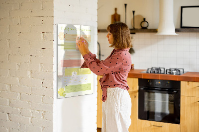 Dry erase board magnetic Family meal plan for the week