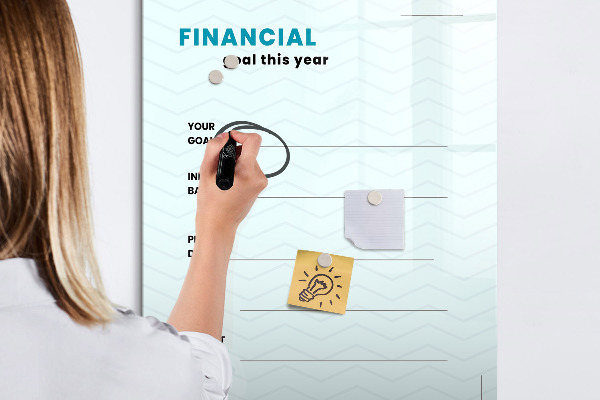 Magnetic dry erase board Financial plan for this year