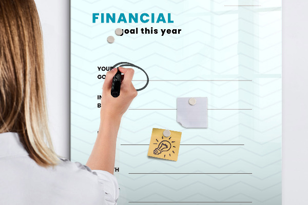 Magnetic dry erase board Financial plan for this year