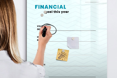 Magnetic dry erase board Financial plan for this year