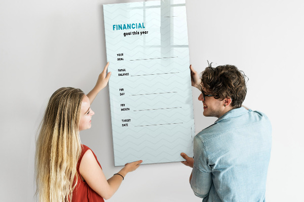 Magnetic dry erase board Financial plan for this year