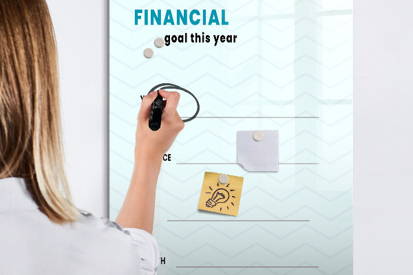Magnetic dry erase board Financial plan for this year