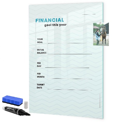 Magnetic dry erase board Financial plan for this year