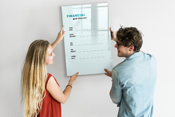 Magnetic dry erase board Financial plan for this year