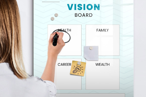 Dry erase board magnetic Vision Board for Life Goals