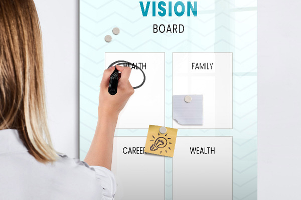 Dry erase board magnetic Vision Board for Life Goals