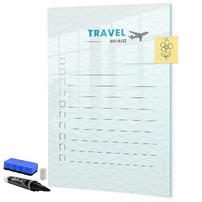 Magnetic dry erase board Travel Wish List with Inspiration