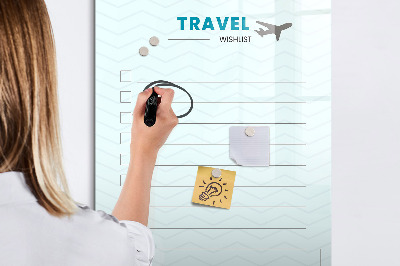 Magnetic dry erase board Travel Wish List with Inspiration