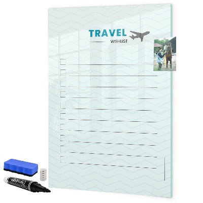 Magnetic dry erase board Travel Wish List with Inspiration