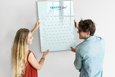Magnetic dry erase board Travel Wish List with Inspiration