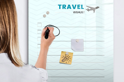 Magnetic dry erase board Travel Wish List with Inspiration