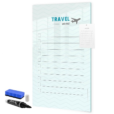 Magnetic dry erase board Travel Wish List with Inspiration