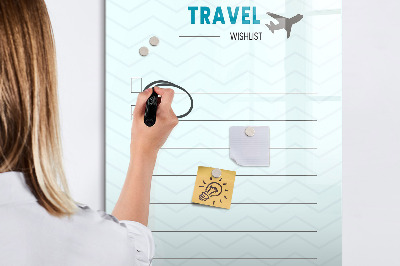 Magnetic dry erase board Travel Wish List with Inspiration