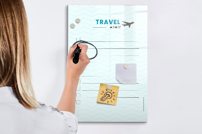 Magnetic dry erase board Travel Wish List with Inspiration