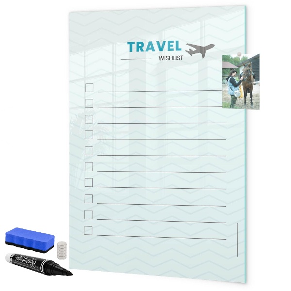 Magnetic dry erase board Travel Wish List with Inspiration