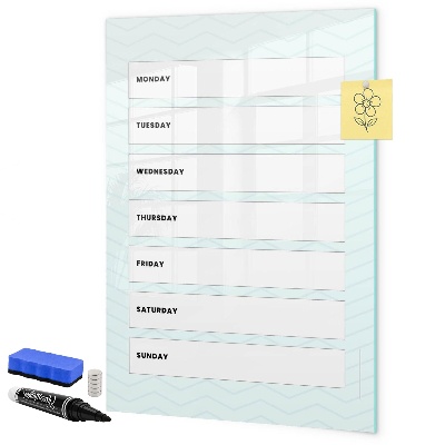 Dry erase board magnetic Weekly planner with space for photos