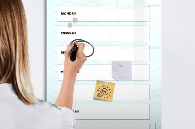 Dry erase board magnetic Weekly planner with space for photos