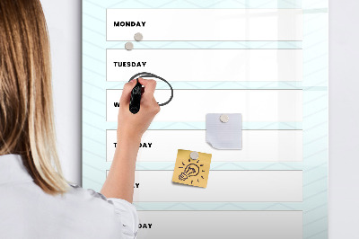 Dry erase board magnetic Weekly planner with space for photos