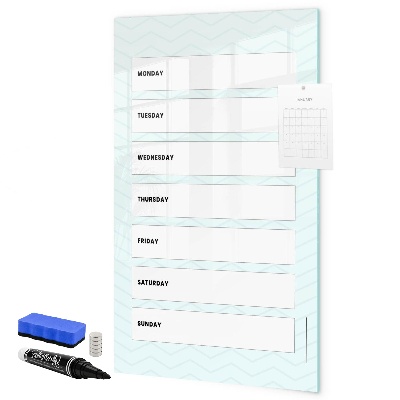 Dry erase board magnetic Weekly planner with space for photos