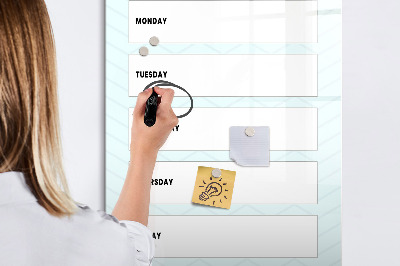 Dry erase board magnetic Weekly planner with space for photos