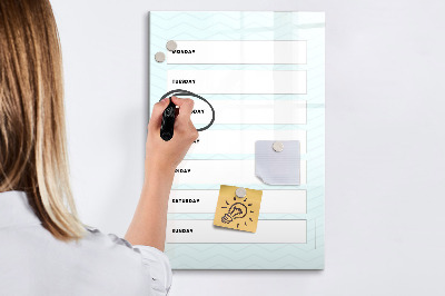 Dry erase board magnetic Weekly planner with space for photos