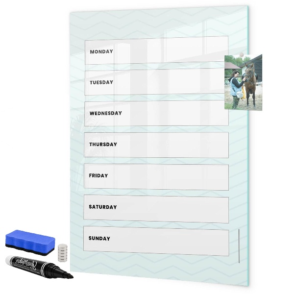 Dry erase board magnetic Weekly planner with space for photos