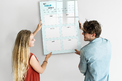 Magnetic dry erase board Planning and achieving personal goals