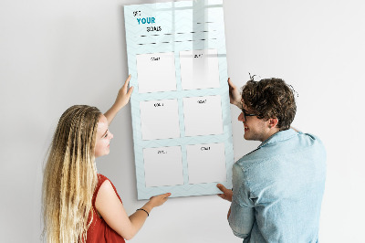 Magnetic dry erase board Planning and achieving personal goals