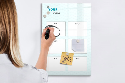 Magnetic dry erase board Planning and achieving personal goals