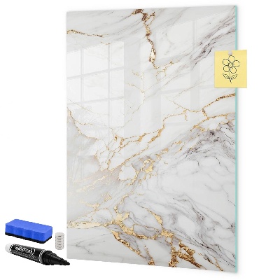 Dry erase board magnetic Stylish marble photo board