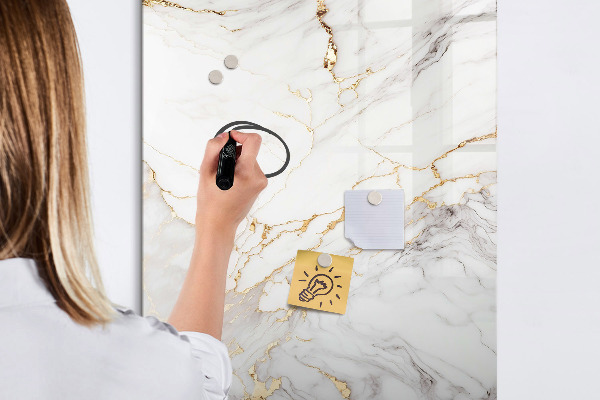 Dry erase board magnetic Stylish marble photo board