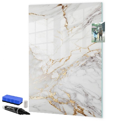 Dry erase board magnetic Stylish marble photo board