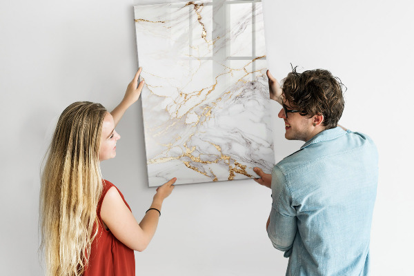 Dry erase board magnetic Stylish marble photo board