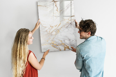 Dry erase board magnetic Stylish marble photo board