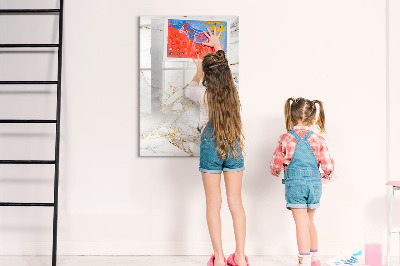 Dry erase board magnetic Stylish marble photo board