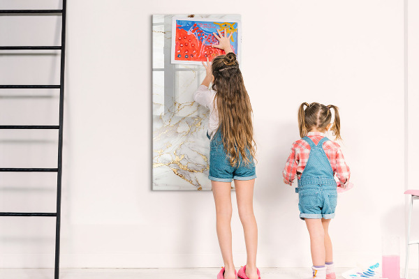 Dry erase board magnetic Stylish marble photo board