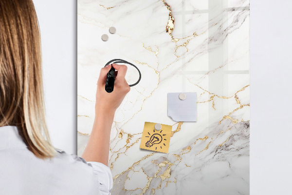 Dry erase board magnetic Stylish marble photo board