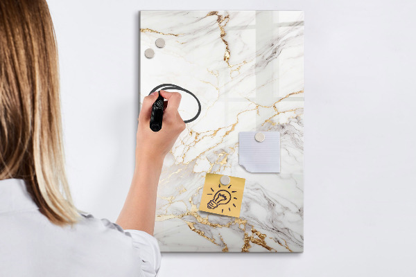 Dry erase board magnetic Stylish marble photo board
