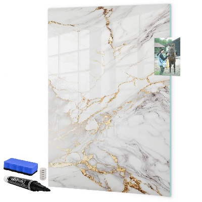 Dry erase board magnetic Stylish marble photo board