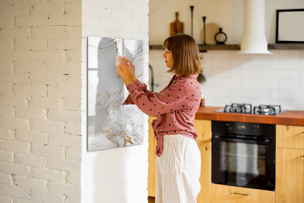 Dry erase board magnetic Stylish marble photo board