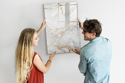 Dry erase board magnetic Stylish marble photo board